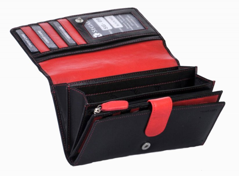 SEGALI SG-09 black/red – dámská kožená peněženka