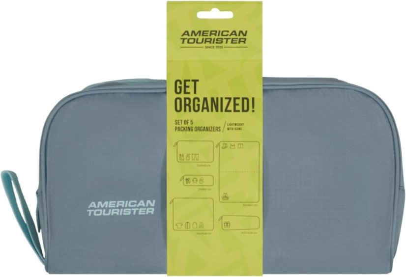 American Tourister  sada cestovních organizérů 5 ks Stone Blue/Blue 159210-A922