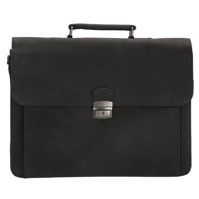 Kožená aktovka na notebook 15" 17935-001 černá