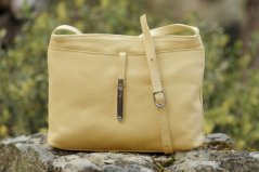 MaxFly 5085 – dámská kožená crossbody kabelka světle žlutá