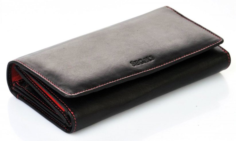 SEGALI SG-09 black/red – dámská kožená peněženka