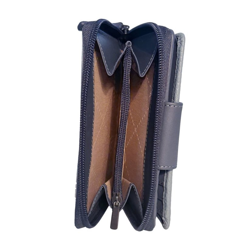 Bugatti Sina zip S modrá s RFID – kompaktní kožená dámská peněženka  49223239