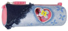 Dívčí školní penál ovál Jeans 025815