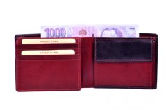 Pánská kožená peněženka  907.114.026 černá + červená