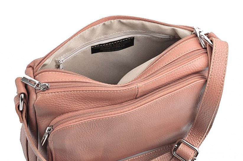 Kožená crossbody kabelka MaxFly 5542 hnědá cognac