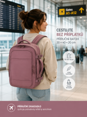 Kabinový batoh pod sedadlo 40 × 30 × 20 cm American Tourister TAKE2CABIN Casual Ms Mono Galactic Mauve 26,5 l bordo, 160413-A941
