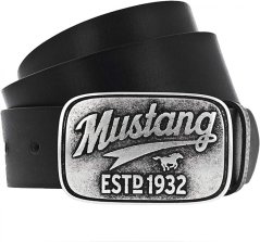 Pánský kožený pásek Mustang MG2046R06-0790 černý s plnou sponou