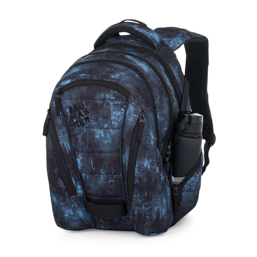 Studentský set BAG 25 B – černo-modrý batoh + penál