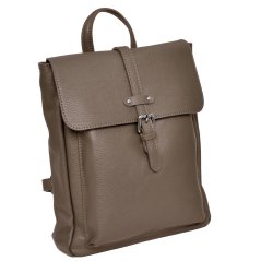 MaxFly Kožený batoh dámský 6007 světle hnědý - taupe