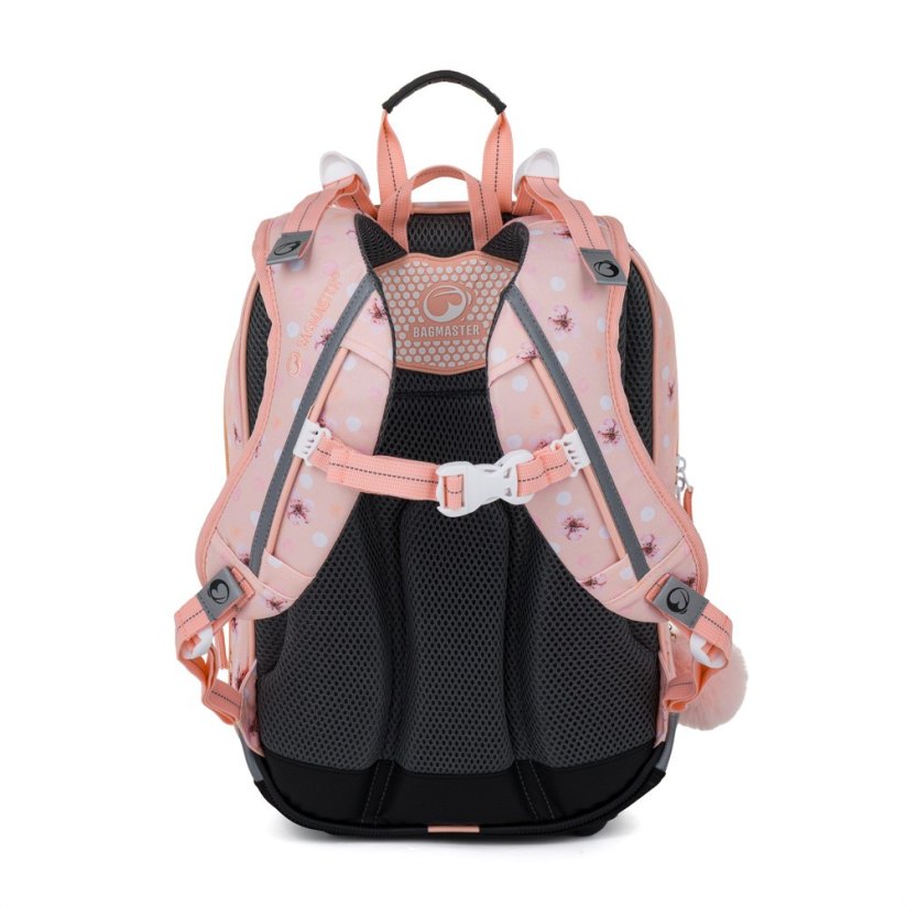 Bagmaster, Dívčí velký školní set pro prvňáčky Alfa 26 A Veverka (batoh + penál + sáček na tělocvik + lahev + box)