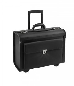 Textilní pilotní kufr na kolečkách 2893-01 černý