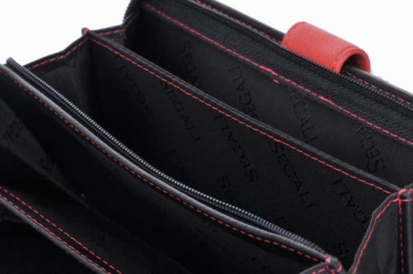SEGALI SG-09 black/red – dámská kožená peněženka