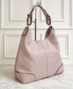 MaxFly dámská kožená kabelka na rameno 5375 světle růžová