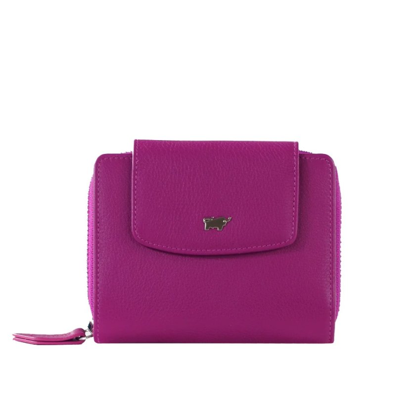 Braun Büffel Dámská peněženka z hladké kůže s RFID ochranou – střední velikost 41353-294-084 Purple Plum