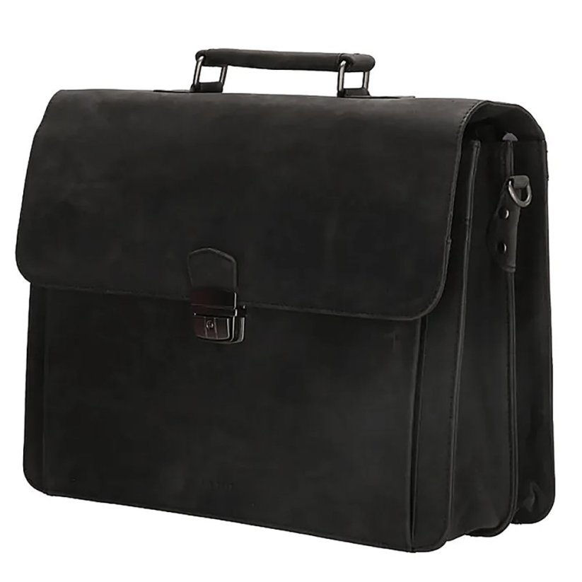 Kožená aktovka na notebook 15" 17935-001 černá