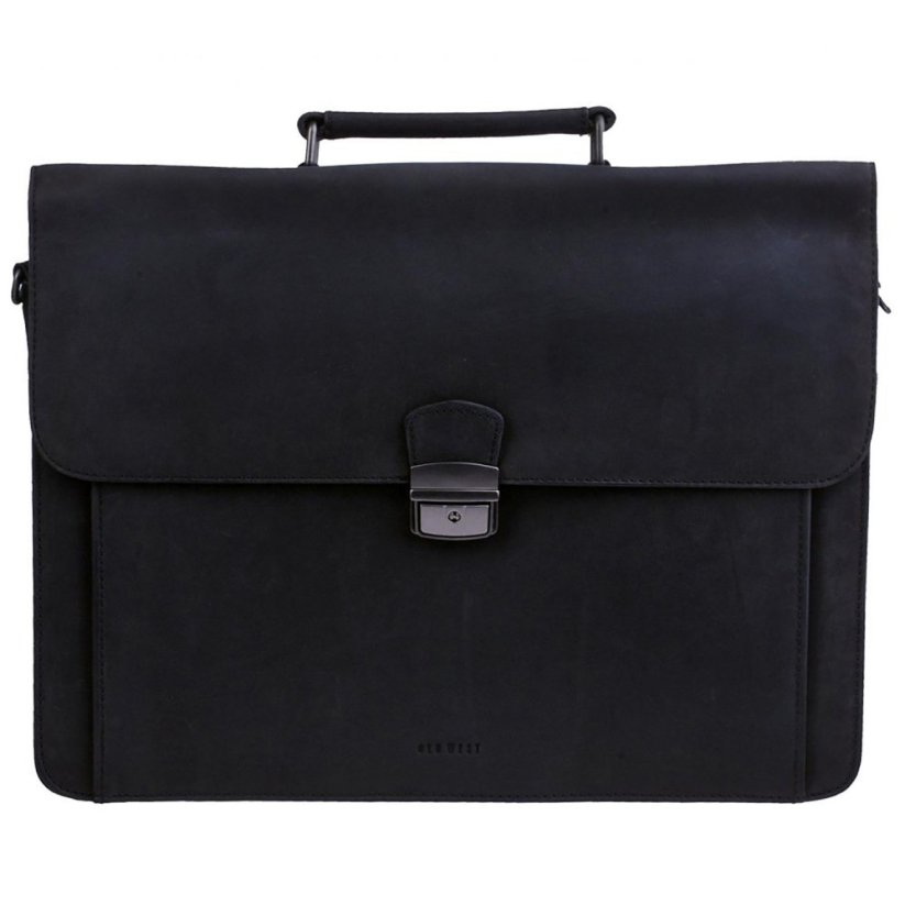 Kožená aktovka na notebook 15" 17935-001 černá