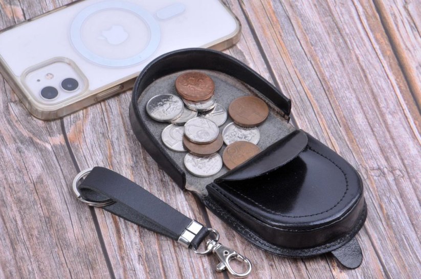 3KBH Klatovy, Kožená peněženka na drobné - podkova 3016 černá