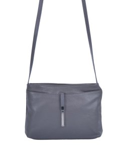MaxFly Dámská kožená crossbody kabelka 5085 šedá