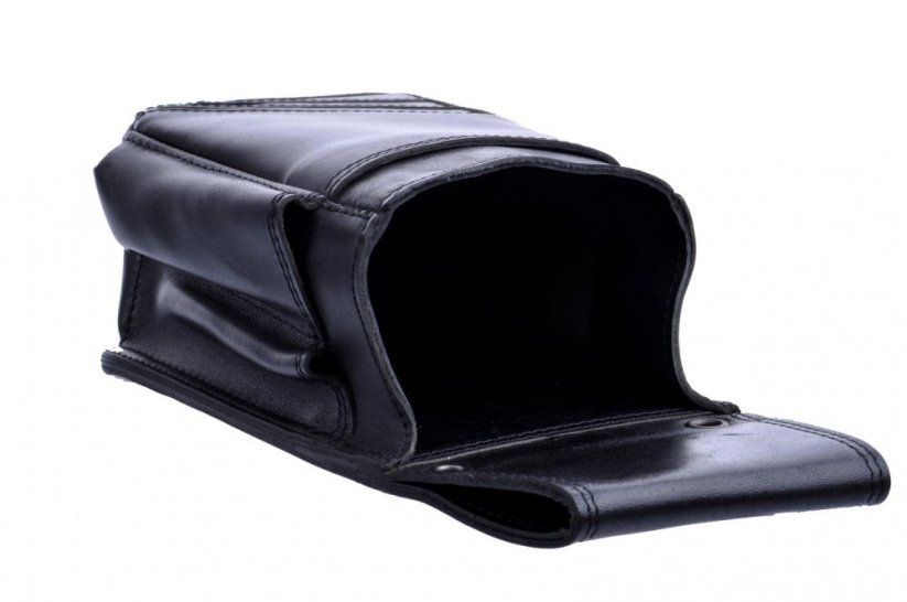 Hajn Kožené pouzdro na kasírku LUX A černé hnědé trojúhelníky 131001