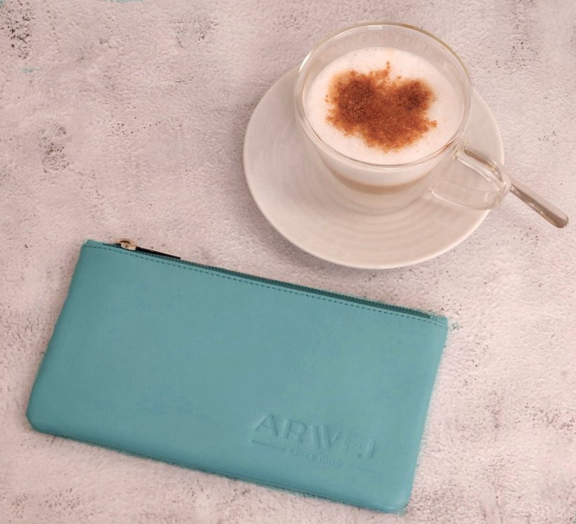 Arwel Kožená kosmetická etue 611-0023 tyrkys