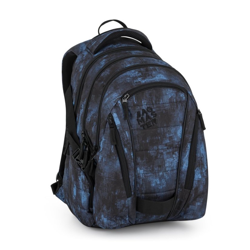 Studentský set BAG 25 B – černo-modrý batoh + penál