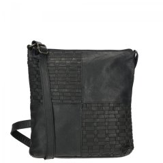 Proplétaná kožená crossbody kabelka Enrico Benetti Sicily 89031-001 černá