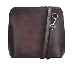 Giglio leather Malá dámská kožená kabelka 133 tmavě hnědá