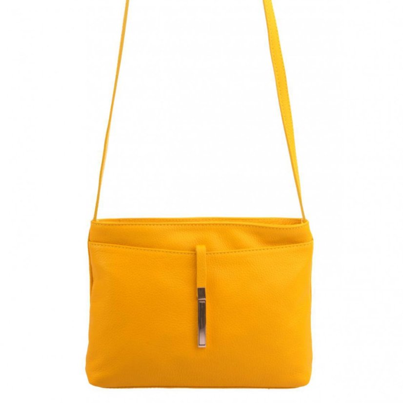 Dámská kožená crossbody kabelka 5085 tmavě žlutá
