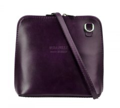 Giglio leather Malá dámská kožená kabelka 133 fialová - viola