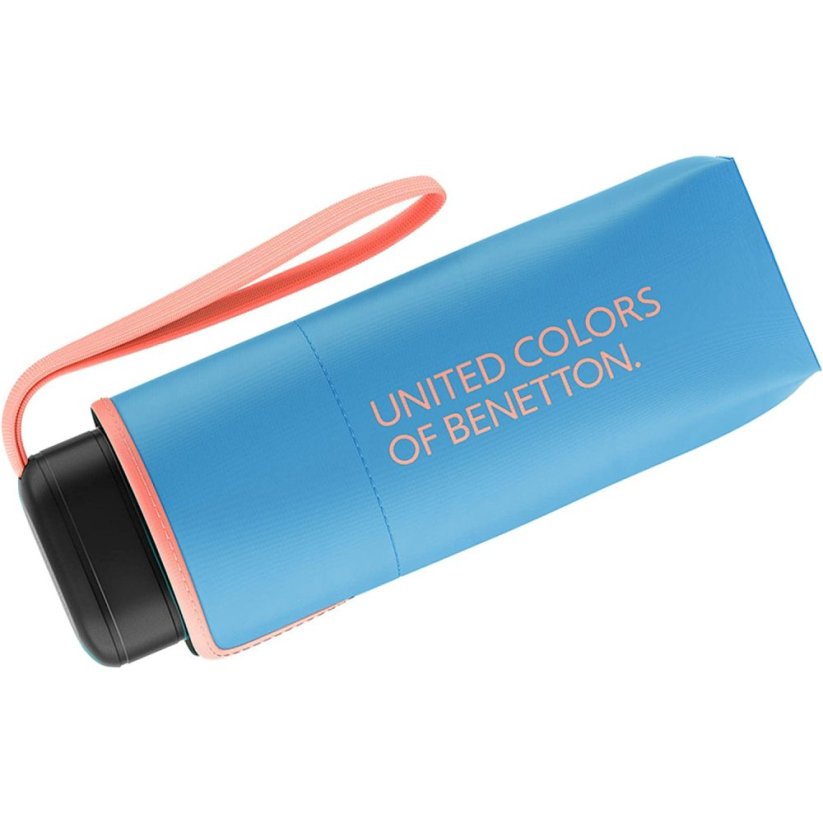 Dámský skládací deštník Benetton  Ultra Mini flat bachelor button 50509 tyrkysový
