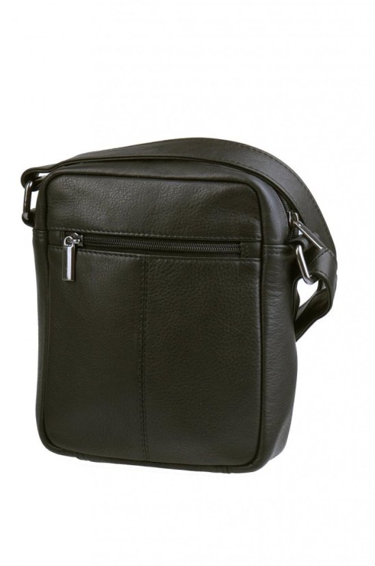 New bags leather - Pánská kožená taštička přes rameno černá LB-254