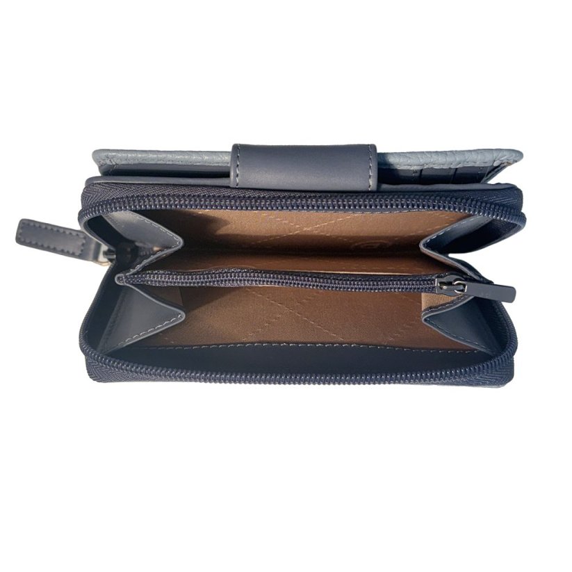 Bugatti Sina zip S modrá s RFID – kompaktní kožená dámská peněženka  49223239