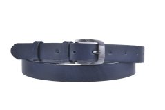 Penny Belts Dámský úzký kožený pásek  172-56 modrý