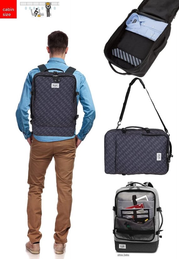 Batoh do letadla Bestway Cabin Pro Print 40 l blue/grey 40252-0129
