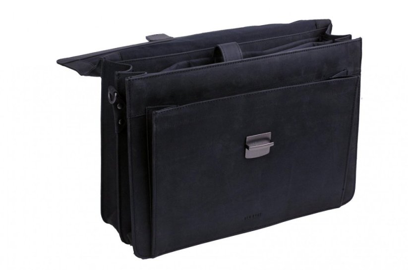Kožená aktovka na notebook 15" 17935-001 černá