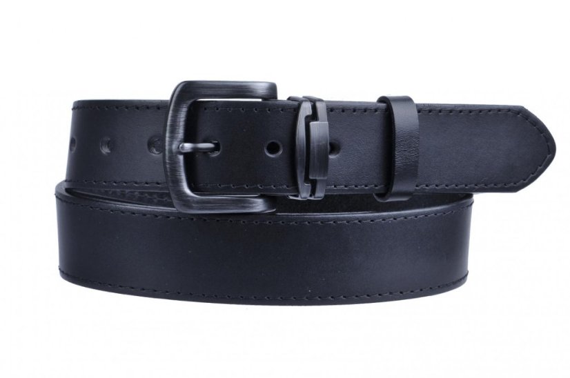 Pánský kožený černý pásek 9-1-60 šířka 40 mm