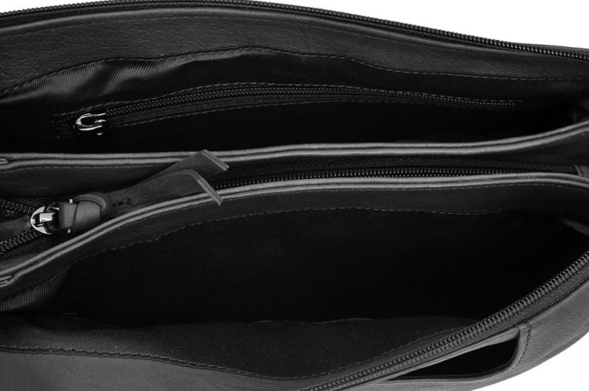 Dámská kožená kabelka přes rameno New Bags Leather LB-678 černá