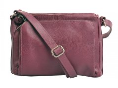 Kožená crossbody kabelka 5542 bordová