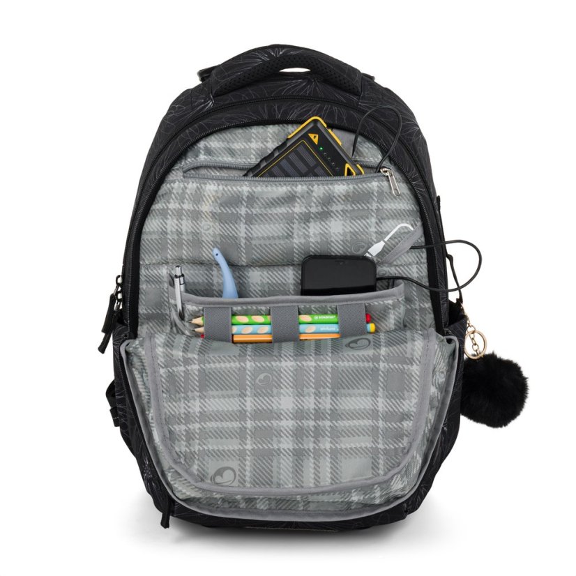 Školní dvoukomorový batoh pro holky  ZIPSTER 25 A – šedý