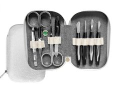 Manikúra RENÁTA – 8dílná sada ve stříbrném pouzdře na zip 230402-455