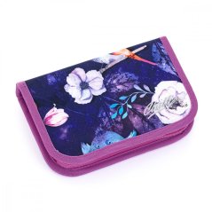 Dvouklopový školní penál s ptáčky a kytkami PENN 21004 G