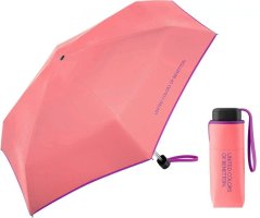 Dámský skládací oranžový deštník Benetton Ultra Mini flat georgia peach 56503