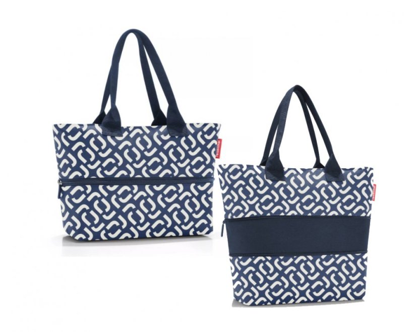 Elegantní nákupní kabelka na zip Reisenthel shopper e1 signature navy RJ4073