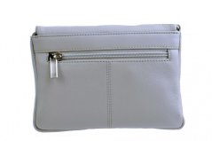 Malá kožená crossbody kabelka ET-0985 světle šedá