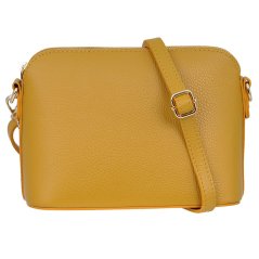 Malá kožená crossbody kabelka MaxFly 5232 tmavě žlutá
