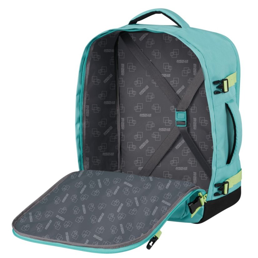 American Tourister TAKE2CABIN Batoh M 45cm Modrý Dusty Turquoise/Lime 38L 149175-A647