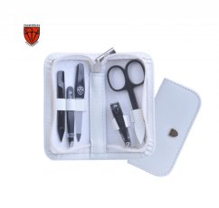 Kellermann Dámská manikúra 5-ti dílná sada v bílém koženém pouzdře L 52123 MC SZ