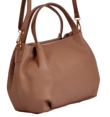 MaxFly Dámská kožená kabelka 5721 cognac