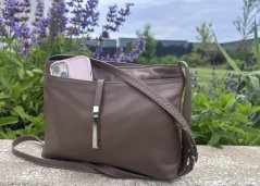MaxFly kožená kabelka 5085 taupe - nugátová