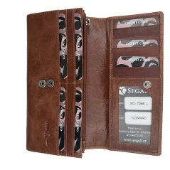 Dámská kožená peněženka SEGALI 7066L cognac hnědá